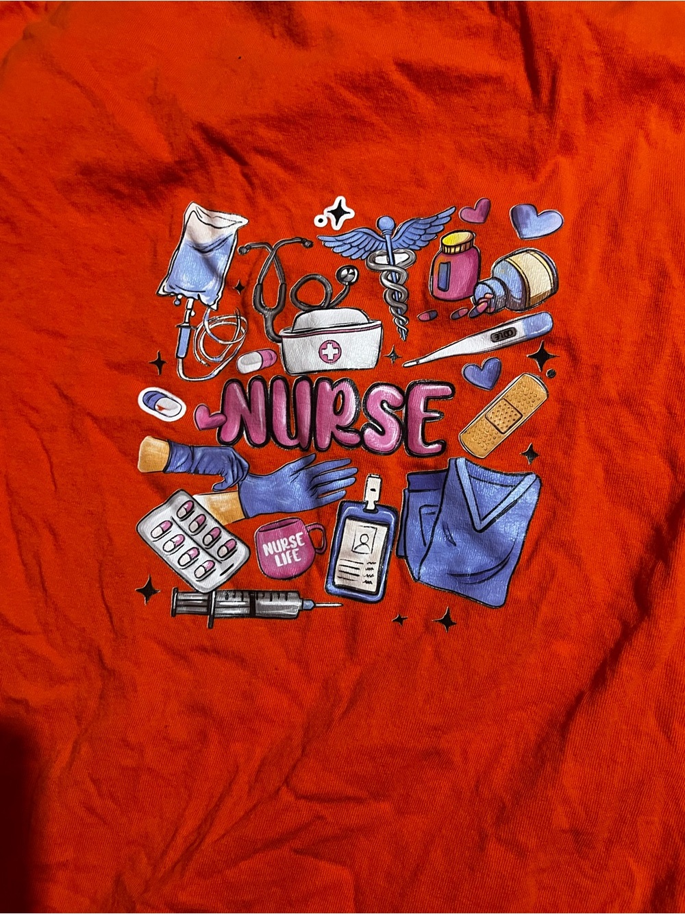Nurse Graphic Short Sleeve Tee - Orange
